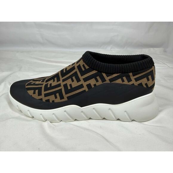 Men\'s Size 12 Fendi Zucca FF Logo Printed Sock Sneakers SPB-JB 366628 main image 5